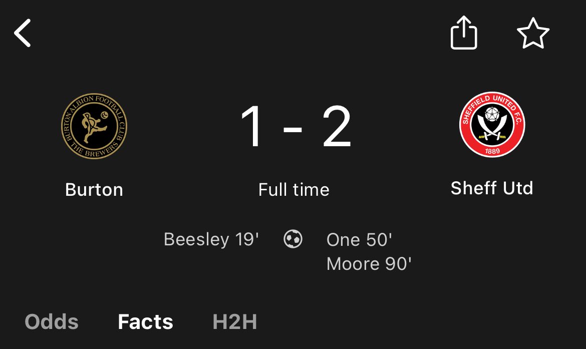 HCfootball01's tweet image. How many more goals did Sheffield United score than Burton?