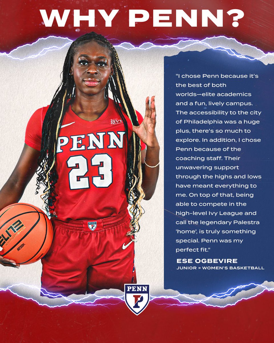 PennWBB's tweet image. 𝐖𝐇𝐘 𝐏𝐄𝐍𝐍❓🤔

Entering her junior year, @esehoops1 has certainly experienced highs and lows. Fortunately, support from Penn&apos;s coaching staff has been unwavering in her journey back to the court.
 
#FightOnPenn