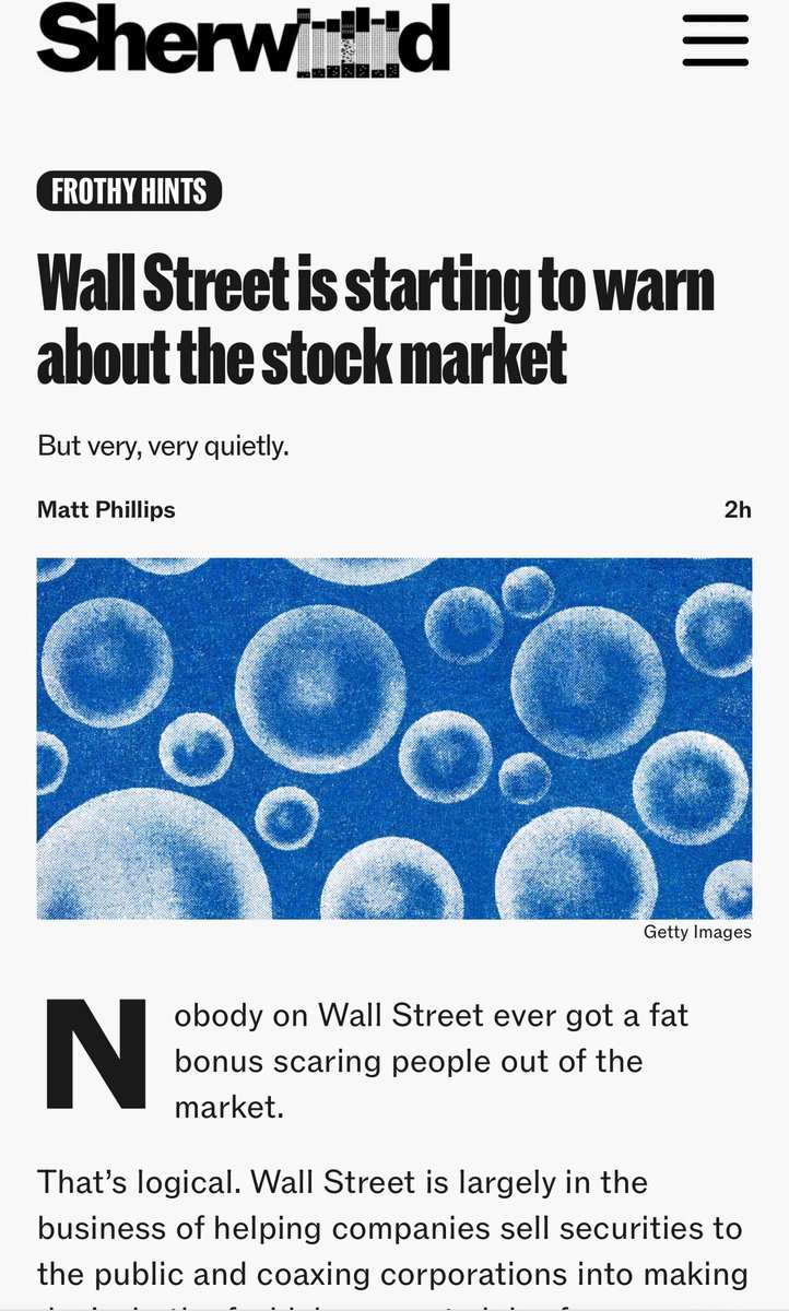 kshaughnessy2's tweet image. "Wall Street is starting to warn about the stock market
But very, very quietly"
"...That way, if something does go wrong, you can always refer clients to back to your comments about the growing pressures on the market, just before the big crack came.
On the other hand, if the…