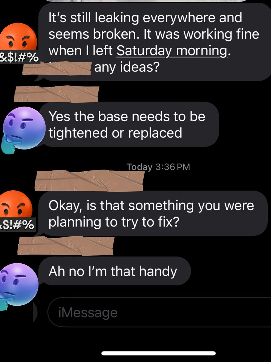 SweatieAngle's tweet image. This interaction between my roommates would be even funnier if he hadn’t broken the kitchen sink, left it broken w/out saying anything and that wasn’t going to inevitably result in me having to get bawled out by the landlord if we want it fixed but…dudes rock nevertheless lmao