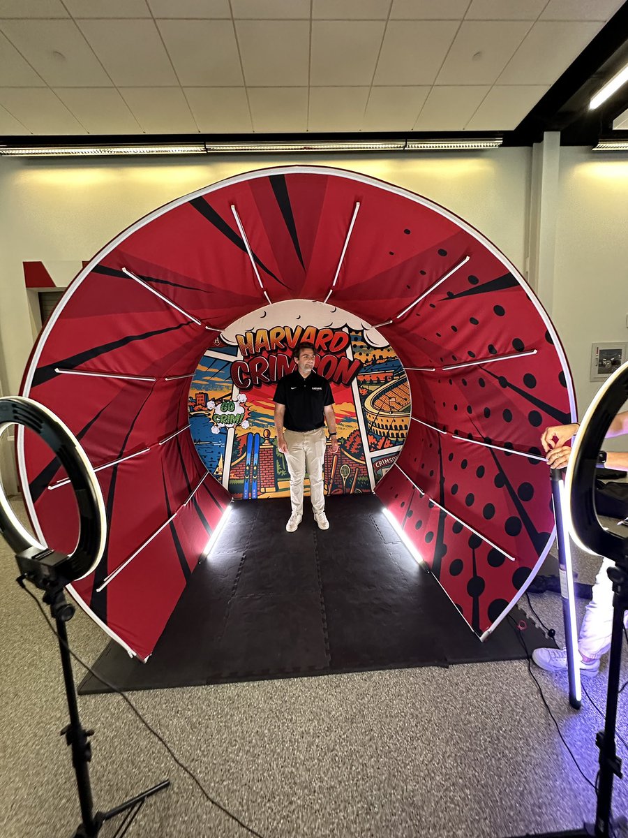 imryh's tweet image. From design to LEGO-size mock-up to build-out to reality.
So excited for our brand new media-day comic strip-style photo tunnel!!