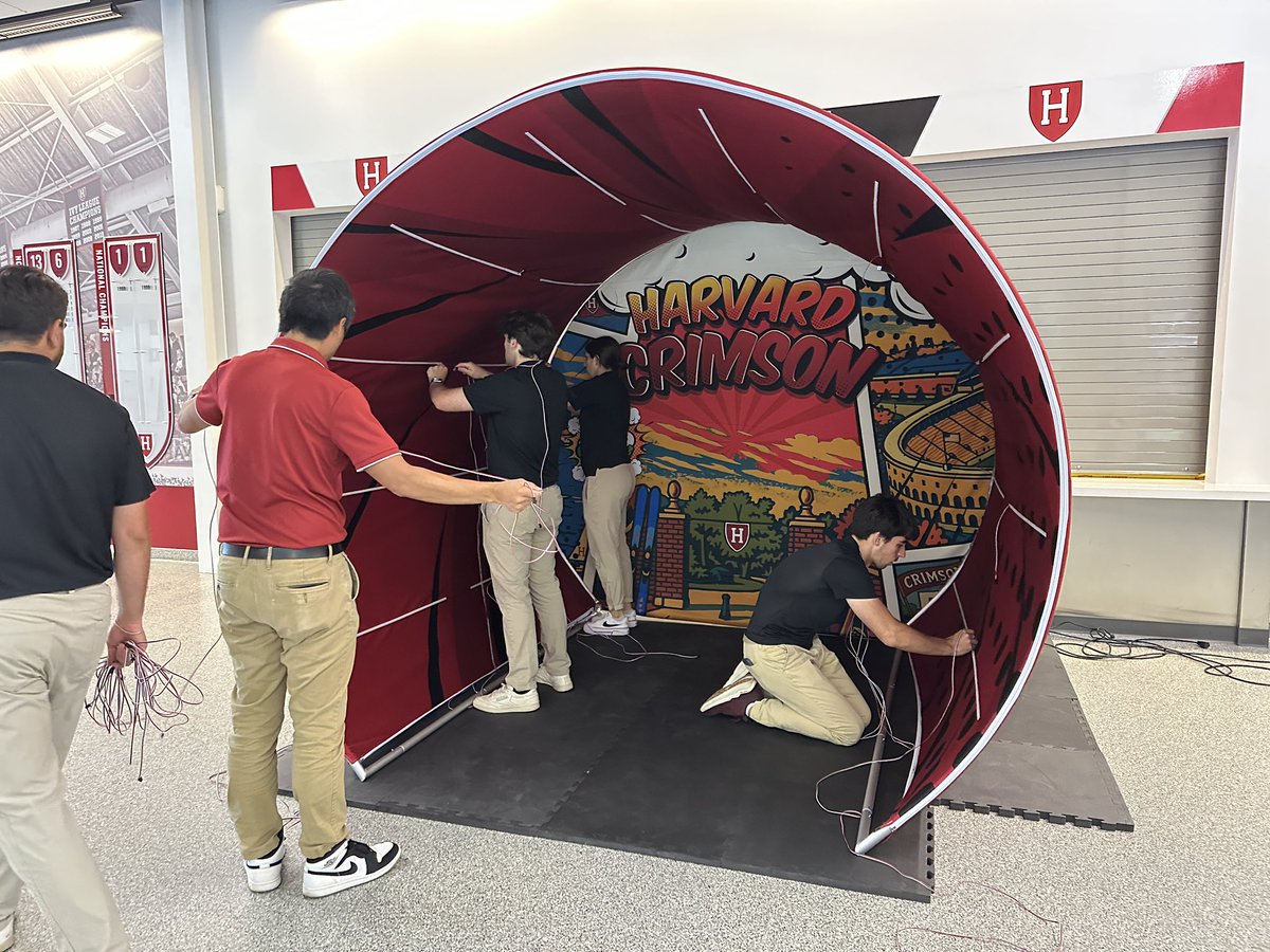 imryh's tweet image. From design to LEGO-size mock-up to build-out to reality.
So excited for our brand new media-day comic strip-style photo tunnel!!