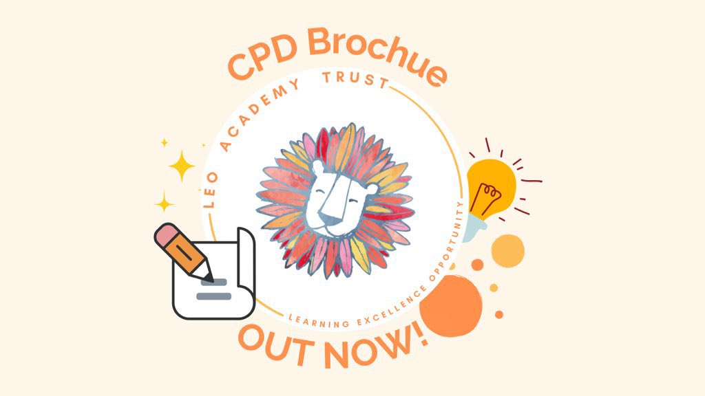 Our new LEO CPD Brochure is back for another school year. You can find out more &amp; book training online with <a href="/LEOtraining5/">LEO Training</a>.

We can’t wait to continue to support staff across the Trust with their professional learning throughout 2025/26 &amp; beyond. 🦁

drive.google.com/file/d/1dUwqHD…