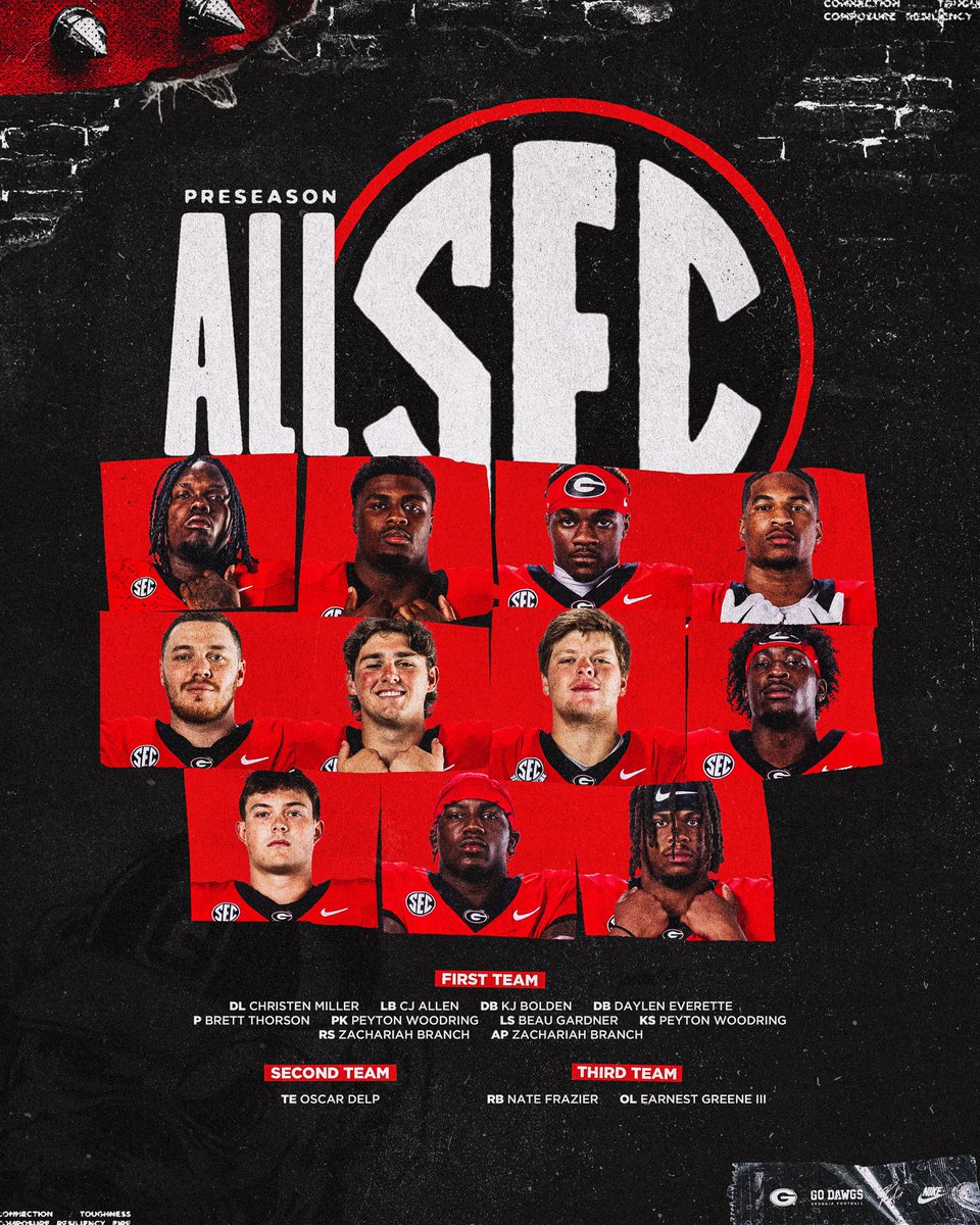 GeorgiaFootball's tweet image. Preseason All-SEC Dawgs ‼️
🔗: Gado.gs/db6
#GoDawgs
