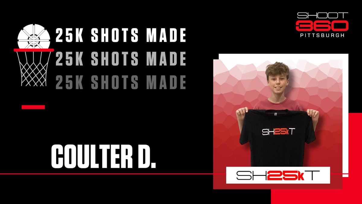 shoot360pgh's tweet image. 🏀👏 Huge congratulations to Coulter D. for reaching 25,000 Shots Made at Shoot 360 Pittsburgh! That’s the second big milestone in our Shots Made Club—your dedication is incredible.
Keep shooting for greatness, Coulter!