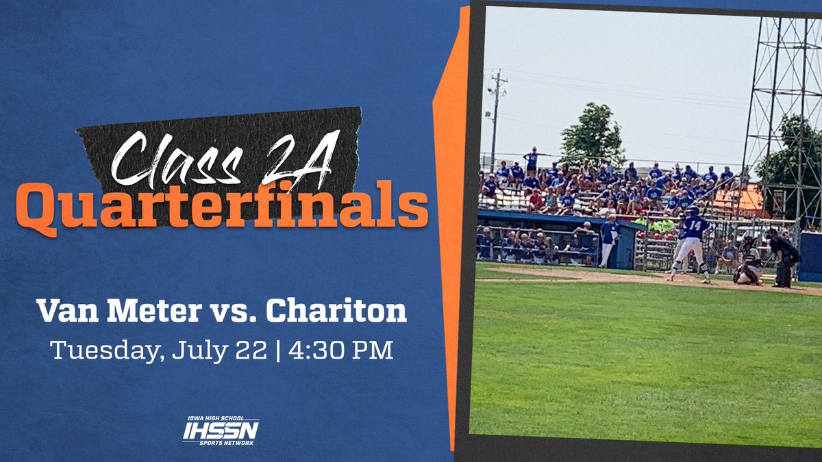Watch_IHSSN's tweet image. The 2A Quarterfinals continue at 4:30 from Carroll as Van Meter faces Chariton. Watch on the IHSSN Cable Network or purchase a streaming pass at IHSSN.com or the Watch IHSSN App.