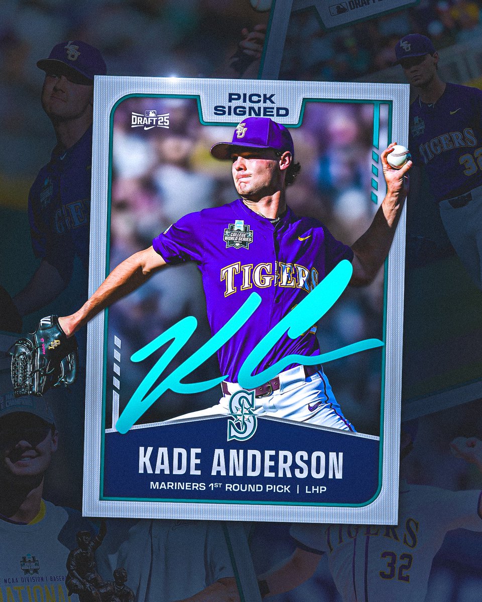 Mariners's tweet image. Dreams to reality.
It's official! We have signed No. 3 overall pick @KadeAnderson32. #TridentsUp