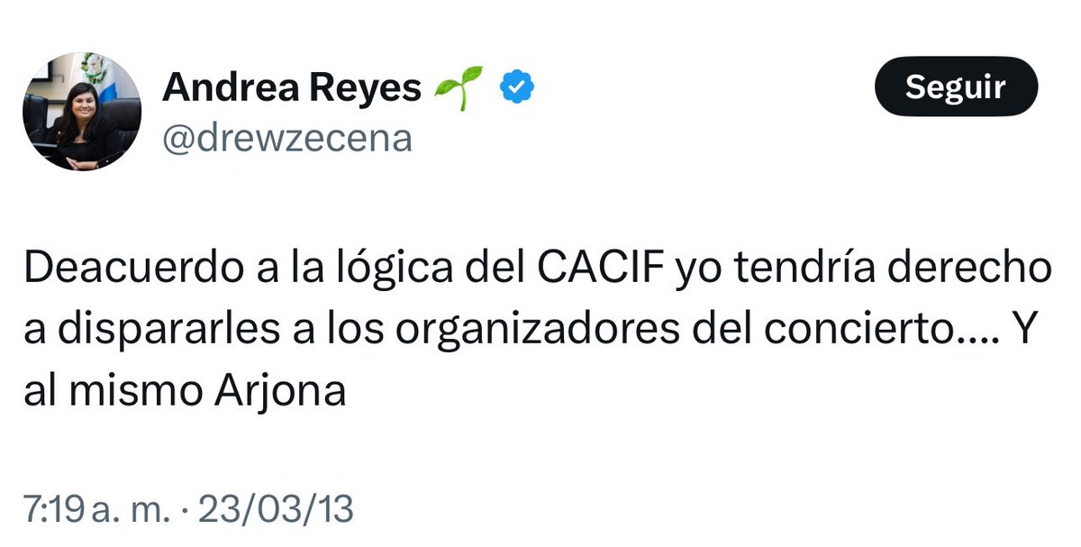 aDiarioGT's tweet image. ANTI ARJONA, DIPUTADA DE SEMILLA-RAÍCES
Historial de publicaciones de la Diputada cercana a Samuel Pérez, Andrea Reyes, ha llamado a @Ricardo_Arjona :
Músico mediocre e inútil, viejo quemado, anda dando pena, abuelito llevándosela de rockero