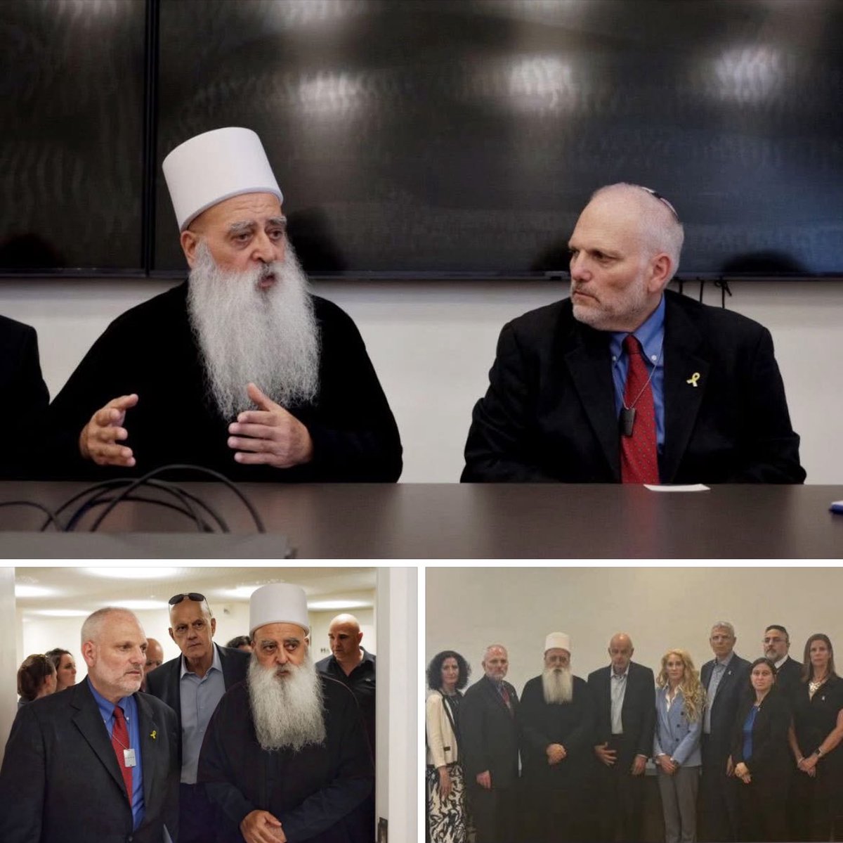 samurai_611's tweet image. 🇸🇨🇮🇱BREAKING: His Eminence, Sheikh Muwaffaq Tarif, held a crucial meeting with leaders of major American Jewish organizations to discuss the dire situation of the Druze community in Suwayda.
He presented evidence of mass killings, assaults, and rapes — calling for an end to the…