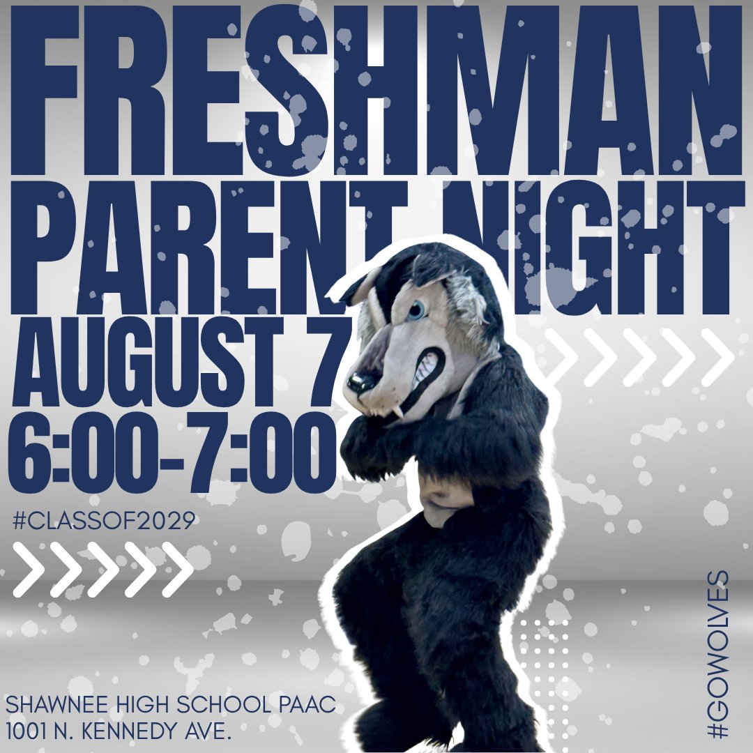 ShawneePublic's tweet image. Hey SHS Freshmen and New Student Parents & Guardians! ❕ We’re excited to invite you to our Parent/Guardian Freshman Orientation — a night designed to help you feel confident and informed as your student joins the Wolf Pack!
#ShawneeStrong #GoWolves