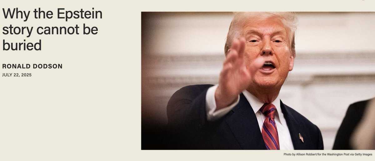 MESabo86's tweet image. An important piece from @RonDodson at our friends at @theblaze.
"Efforts to bury this story are morally callous and institutionally suicidal. Each attempt to suppress, ignore, or discredit the legitimate questions raised by the Epstein case erodes the remaining credibility of…