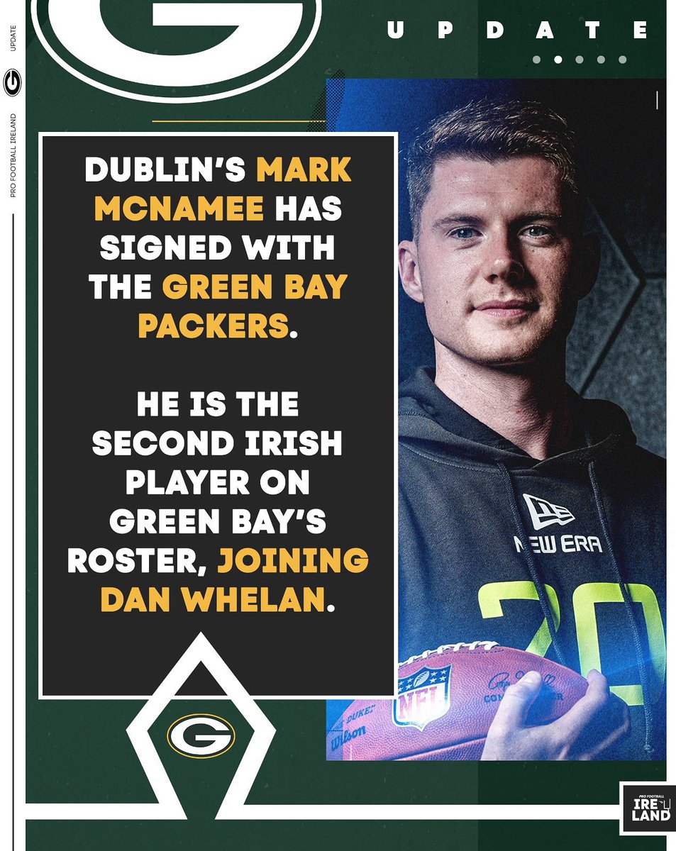 NFLIreland's tweet image. From Dublin to the Green Bay Packers. 🧀 

Mark McNamee 👏