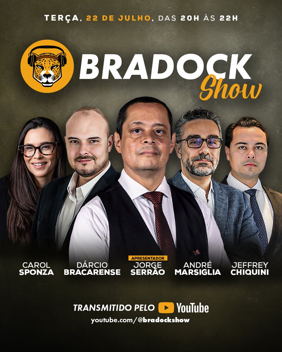 Jorge Serrão (@alertatotal) on Twitter photo Assista das 20h às 22h ao <a href="/BradockShow/">Bradock Show</a> Supremo começa Contagem Regressiva para prender <a href="/jairbolsonaro/">Jair M. Bolsonaro</a> ???
youtube.com/live/-E7waXGS_… Assista das 20h às 22h ao <a href="/BradockShow/">Bradock Show</a> Supremo começa Contagem Regressiva para prender <a href="/jairbolsonaro/">Jair M. Bolsonaro</a> ???
youtube.com/live/-E7waXGS_…