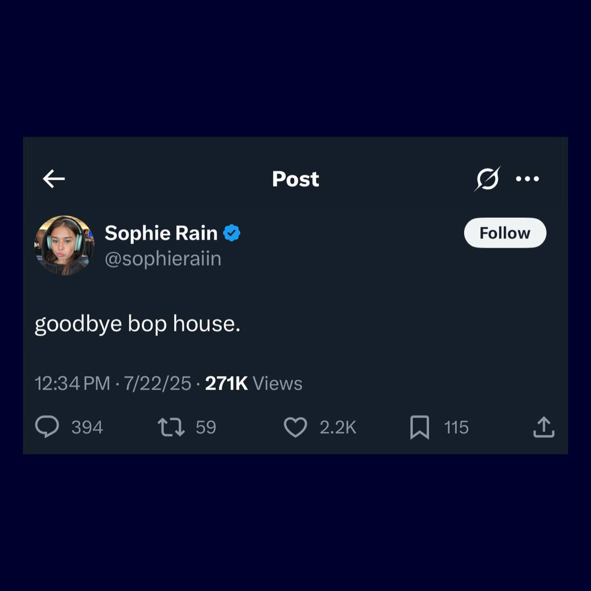 InternetH0F's tweet image. Sophie Rain announced her retirement from the Onlyfans collective the "Bop House" after she made $80m in revenue 😳