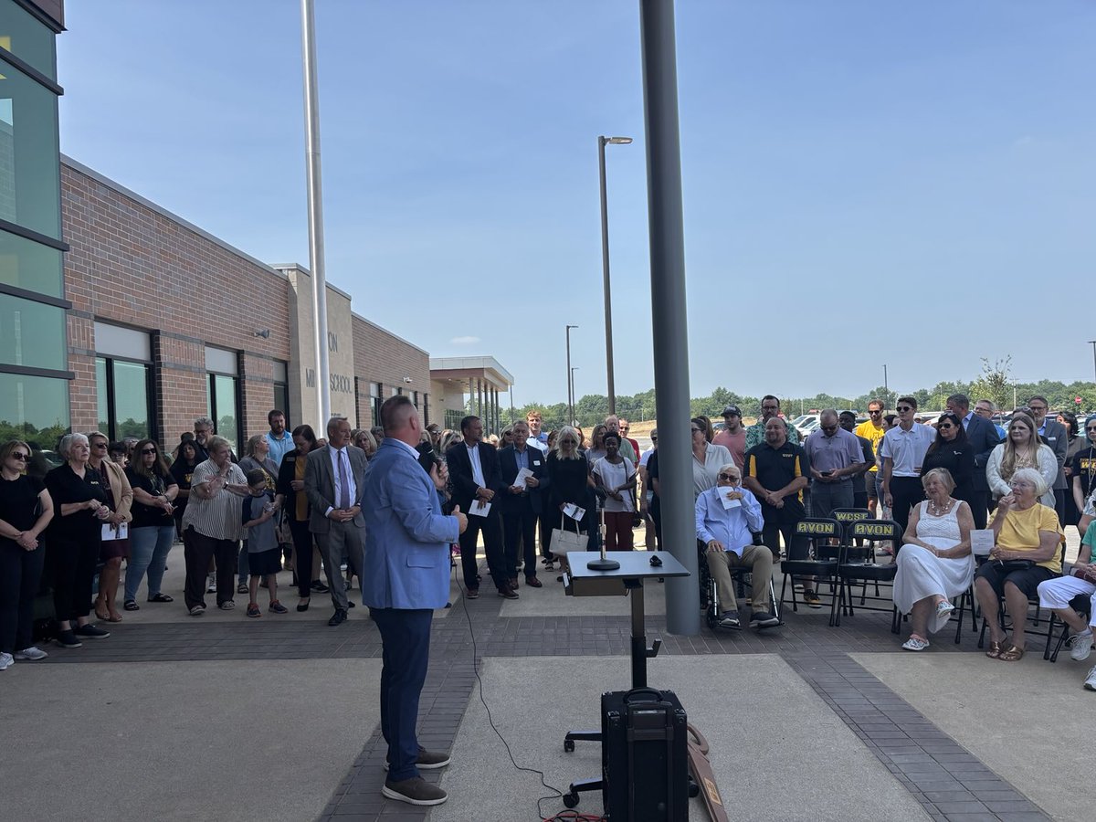 AvonSupt's tweet image. A lot of excitement as we cut the ribbon on @AvonMSWest! Years of planning, community input, & hard work have led to another great learning environment for @OrioleTweets students!
