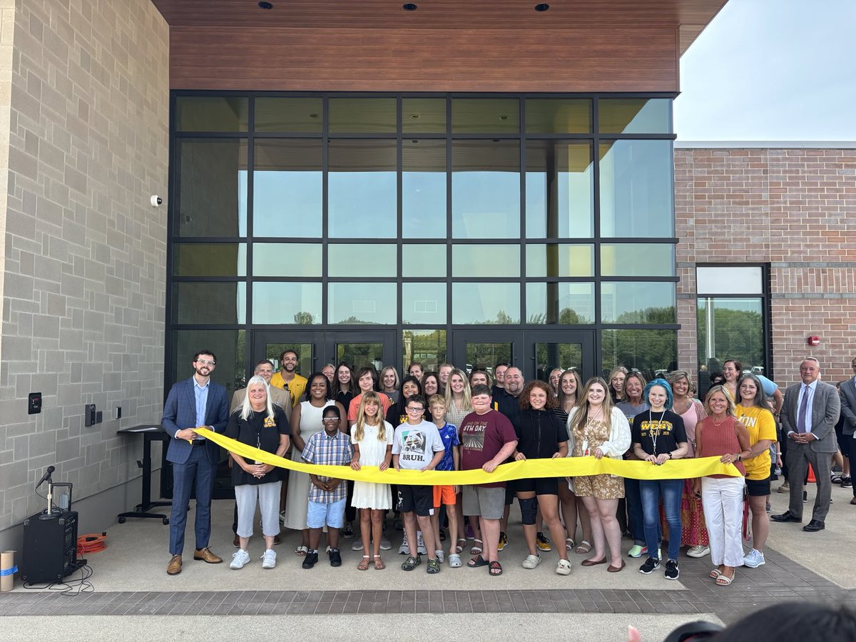 AvonSupt's tweet image. A lot of excitement as we cut the ribbon on @AvonMSWest! Years of planning, community input, & hard work have led to another great learning environment for @OrioleTweets students!