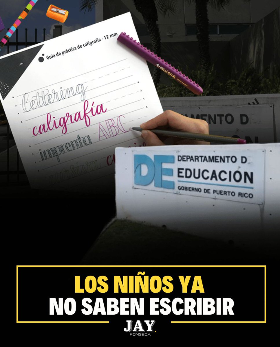 jayfonsecapr's tweet image. ✏️📖 La letra de molde y el uso de tecnología le están ganando terreno a la letra cursiva, por eso el Departamento de Educación va reforzar la escritura.
🖋️ La agencia desarrolló manuales para que estudiantes de todos los grados practiquen la lectura y escritura.
📚 Hay tres…