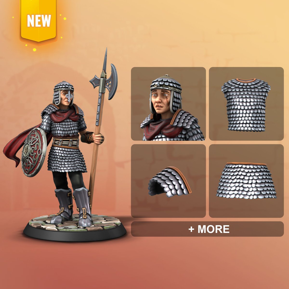 HeroForgeMinis's tweet image. If you're looking for a layered armor option with a little more protective power, scalemail armor is the way to go. Made from metal, leather, horn (& maybe even dragon scales?), this armor set is equally at home on historical battlefields & in the realm of fantastical adventures.