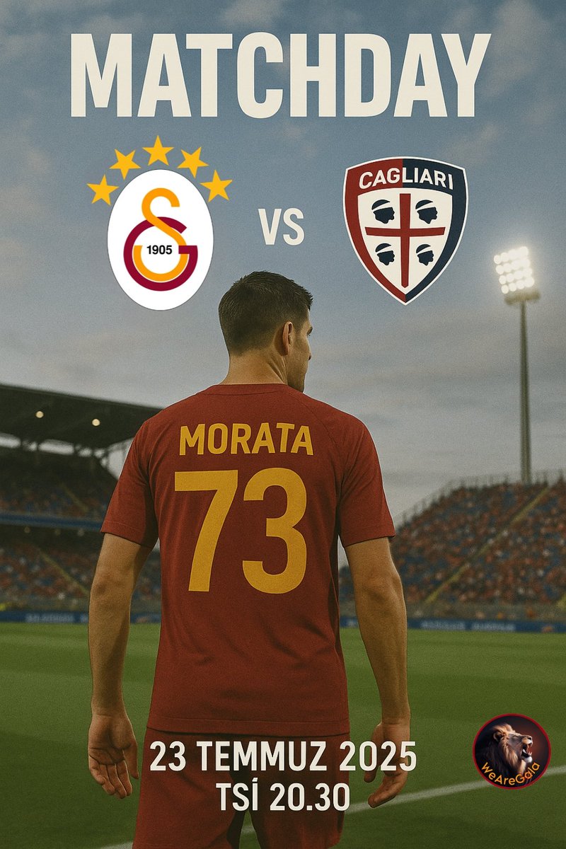 #BugünGünlerdenGALATASARAY 💪

🏆 Hazırlık Maçı
⚽ Cagliari Calcio
📆 23.07.2025
⏰ 20.30 (TSİ)
🏟️ Raiffeisen Arena 
📲 #CAGvGS

#WeAreGala <a href="/wearegal/">WeAreGala</a> #Hedef26
#SenŞampiyonOlacaksın