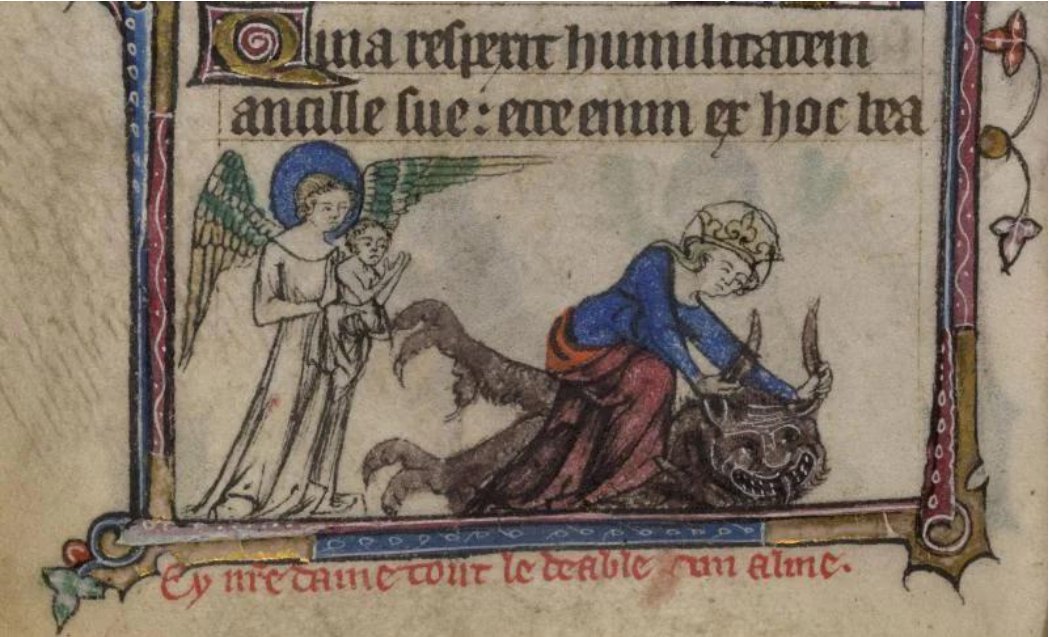 HorribleSanity's tweet image. Virgin Mary: "Hi, random angel. Can you hold baby Jesus for a moment while I beat up the Devil?"
Angel: "Sure, no problem."
(Taymouth Hours, 1325-1335)