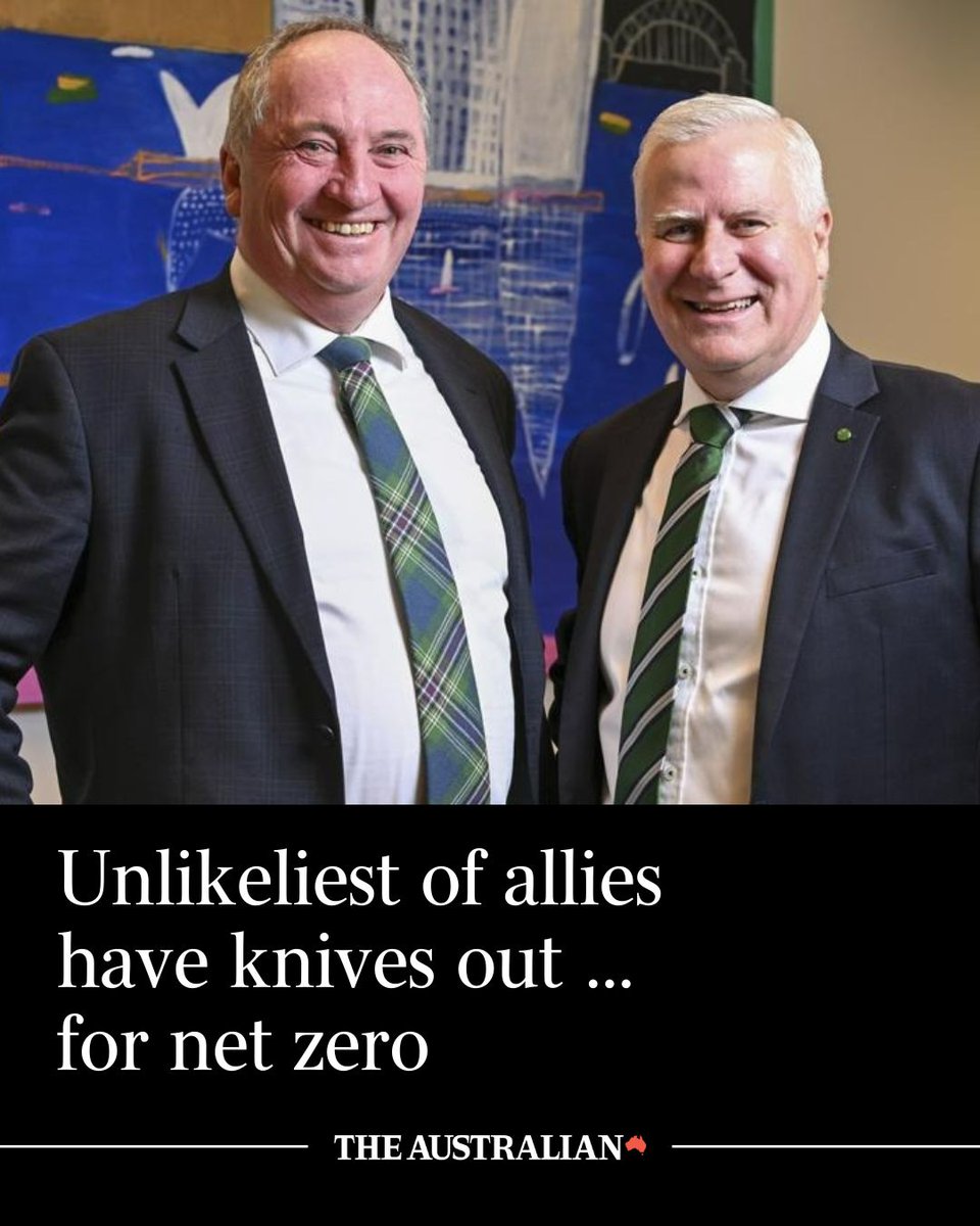 australian's tweet image. Michael McCormack has joined Barnaby Joyce’s campaign to repeal net zero, as the two former deputy prime ministers deliver a scathing assessment of David Littleproud. Read more: bit.ly/46XeoSF