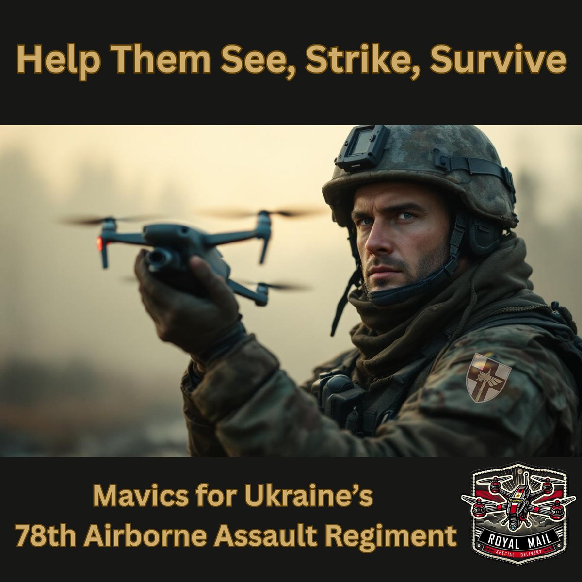 📮Royal Mail Delivers📮
(Direct delivery 💥available in  Sumy Region)
$4,830 ✅ - $8,125 🎯
Help Them See, Strike, Survive—Birds for Ukraine’s 78th Regiment
Clarity, precision, and safety—all made possible with your help. Let’s get birds for the 78th Regiment and support their