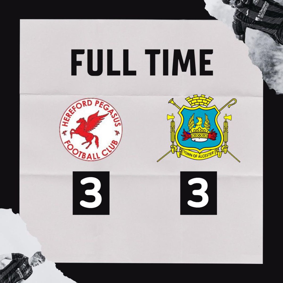 FT | Hereford Pegasus 3 - 3 Alcester Town

⚽️⚽️ Sam Judge
⚽️ Chris Dyson

A game of two halves, good work out for The Romans against <a href="/HerefordPegasus/">Hereford Pegasus FC</a>, fantastic hospitality as always and best of luck for the season

Thank you to everyone who made the trip

❤️🖤