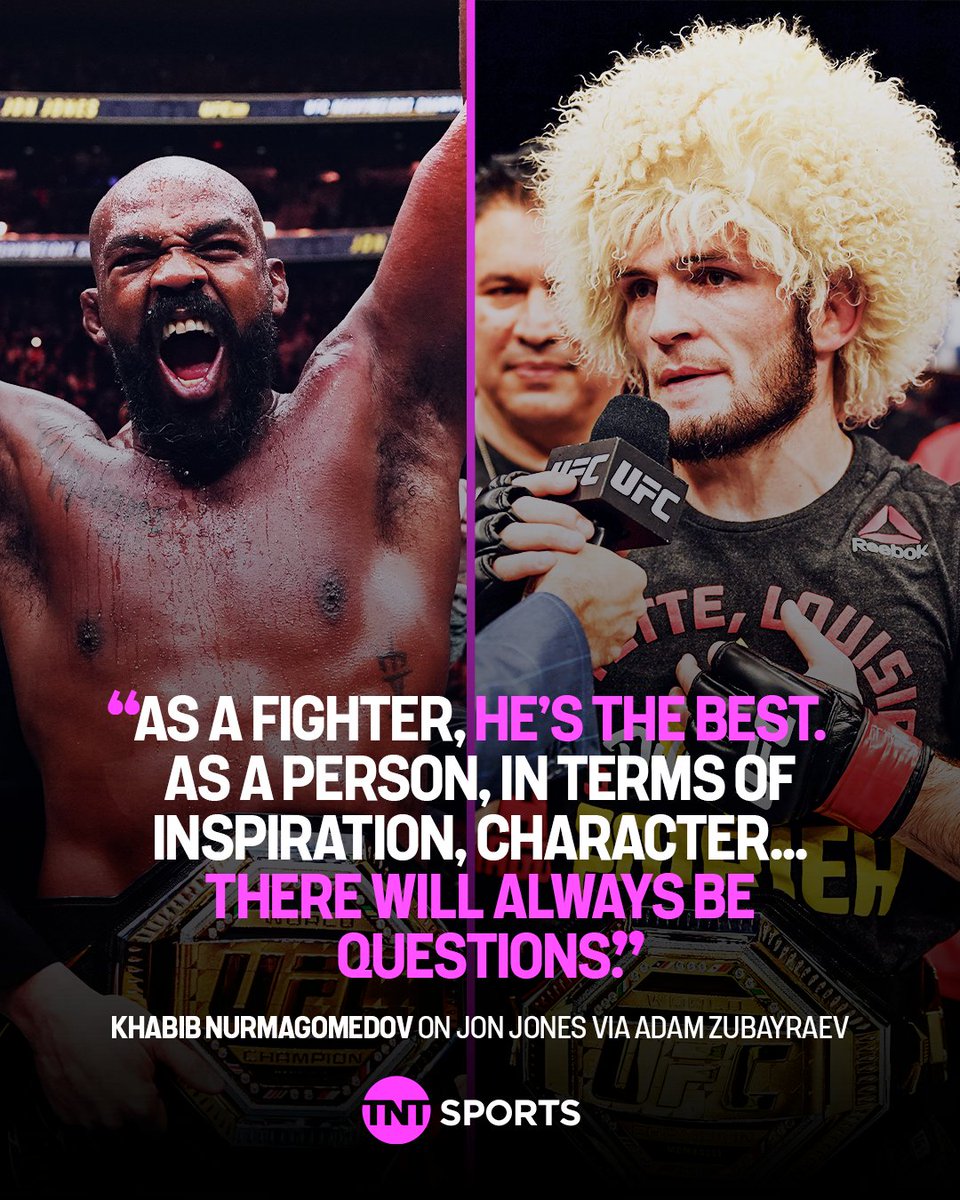 ufcontnt's tweet image. Khabib Nurmagomedov has spoken on whether he believes Jon Jones is the GOAT 🐐