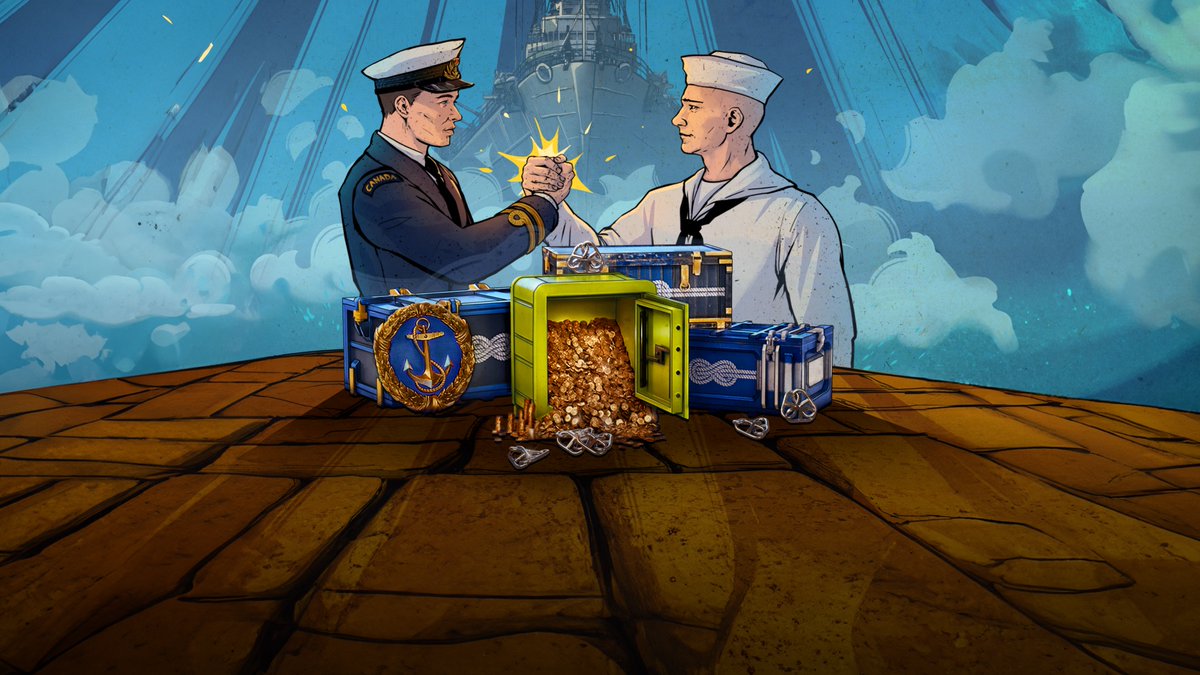 WorldofWarships's tweet image. 👥 Got a recruit? Keep 'em close.
The Recruiting Station has been overhauled with new activities, division gameplay, complex missions—and yes, raffles.
Invite friends to earn containers, Community Tokens, Doubloon cashback, and monthly rewards. From Update 14.6 onward, you can…