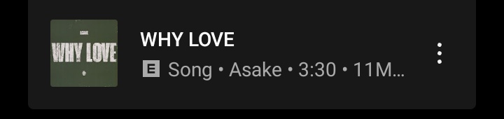 <a href="/asakemusik/">ASAKE</a> "WHY LOVE" Surpassed 11M+ Organic streams on YT Music 👏🪖