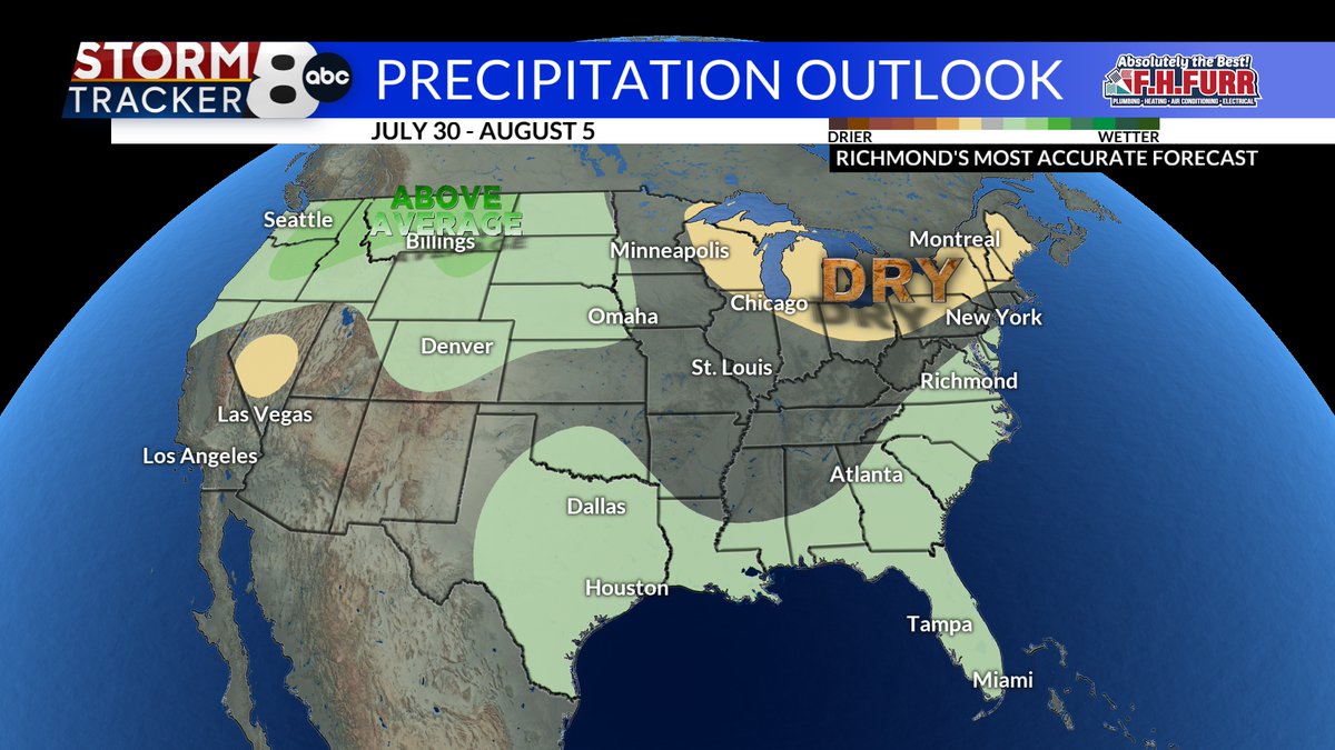 MattDiNardo's tweet image. WOW! Could it be? Could we really see a period of cooler than normal air sliding in tor he end of July and beginning of August? That is what some of the models are hinting at!
bit.ly/StormTracker8
#8News #RVA #RVAWX #VAWX