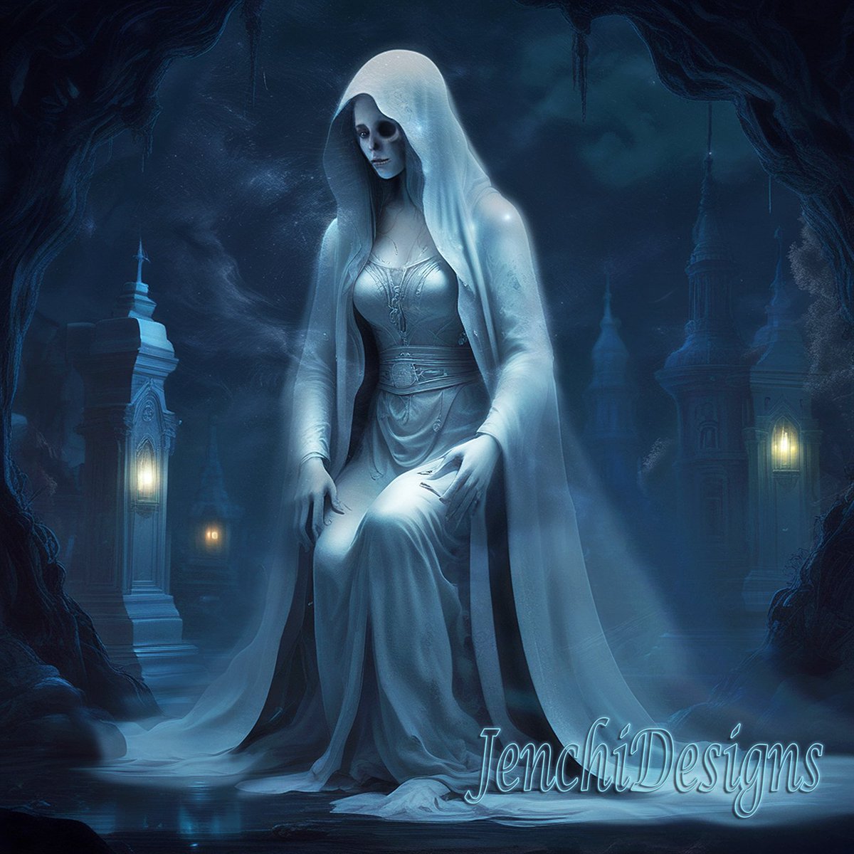 My latest artwork, "Ghost In The Graveyard". It's already up on my DeviantArt &amp; Redbubble accounts.
deviantart.com/jengolem
redbubble.com/shop/ap/172373…
#Gothic #FantasyArt