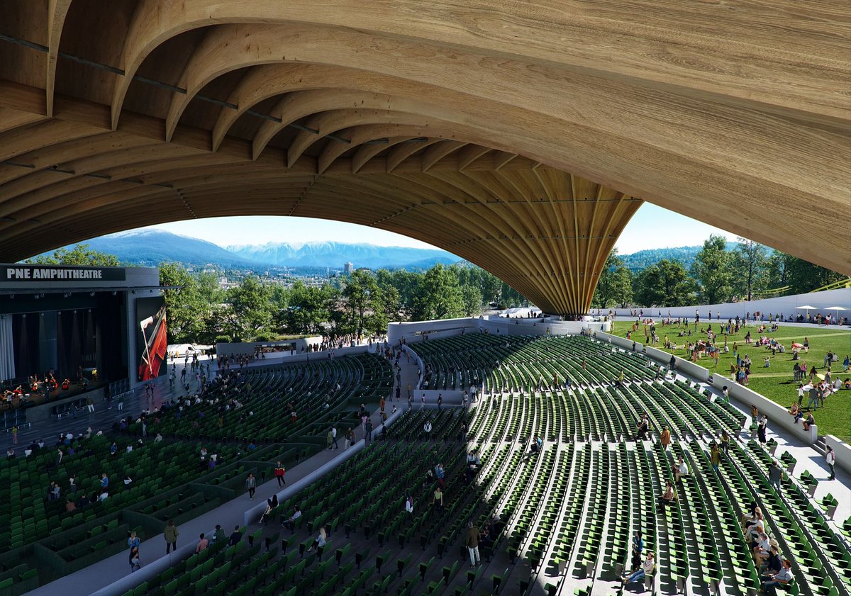 archinect's tweet image. Construction is underway on Vancouver’s 10,000-capacity PNE Amphitheatre by Revery Architecture, featuring the world’s largest free-span mass timber roof. Set to open before the 2026 FIFA World Cup as a FIFA Fan Festival host site.
archinect.com/news/article/1…