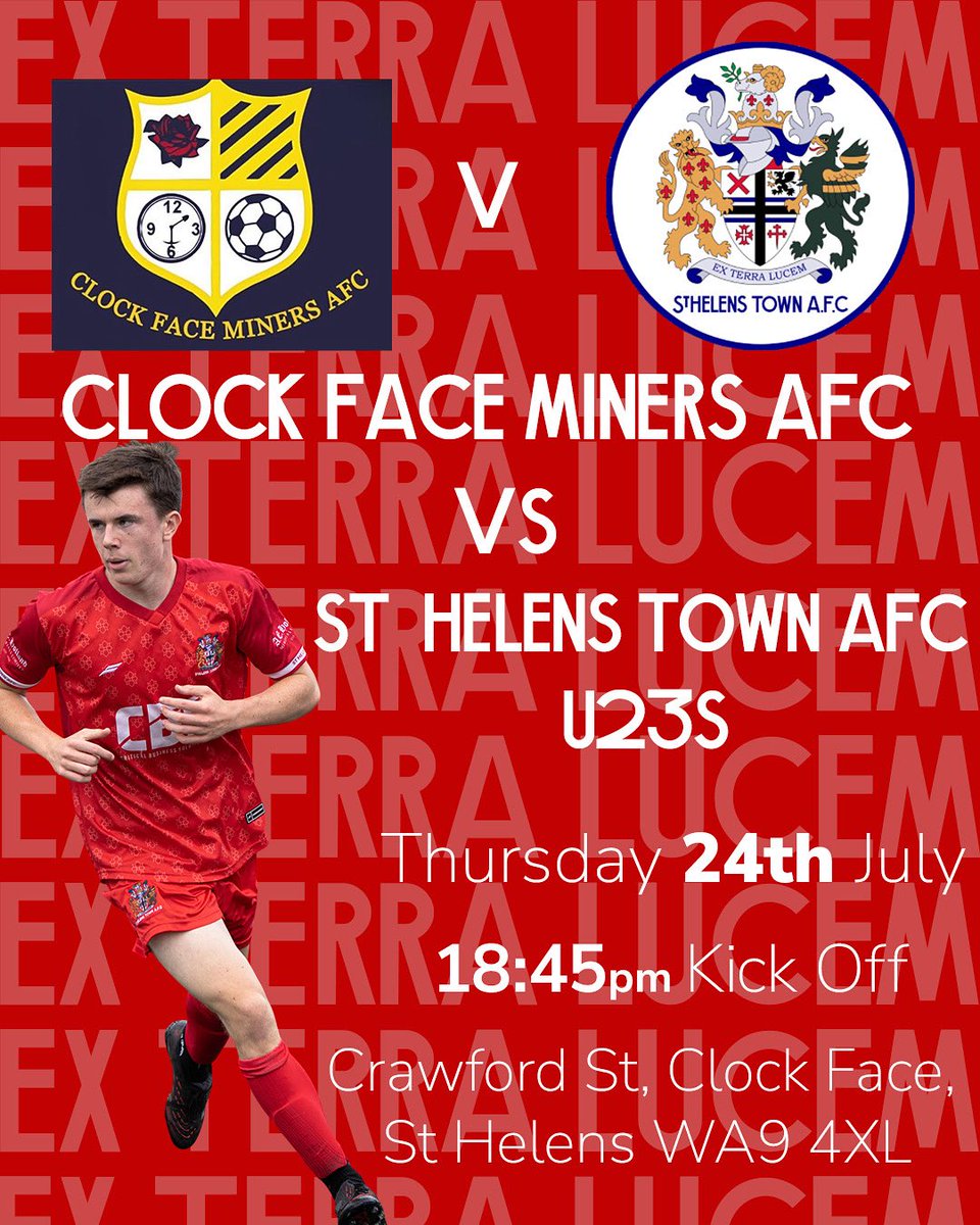 StHelensTownR's tweet image. Thursday night we conclude our pre season games with a short trip to Clock Face ⚽️