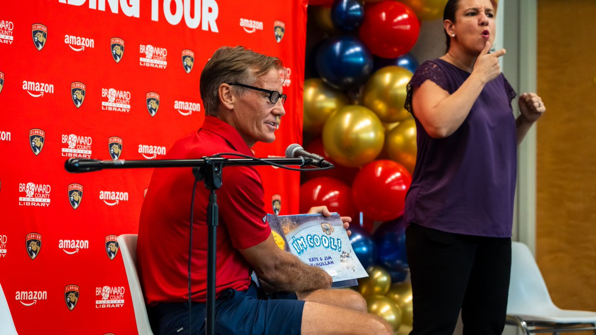 FlaPanthersCARE's tweet image. Our Summer Reading Tour presented by @amazon had special guest, Bill Lindsay, stop by last week!
Next stop: Northwest Regional Library tomorrow at 11:30 am 📚😸
More details » flapanthers.co/srt25