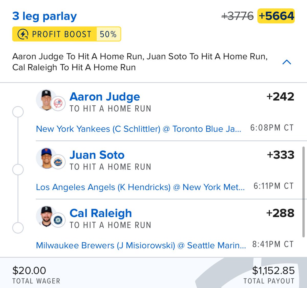 PicksHunch0's tweet image. This HR parlay took a lot of research! Hoping it pays off 😂
Don’t miss out tho! #chalk