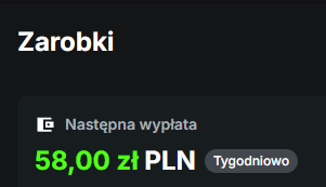 Sprawdziłem KICKa za poleceniem <a href="/MokrySuchar/">Dominik Stokłosa</a> 

Streamowałem 5h i 40 minut ze średnią widzów ~25
Dostałem 2 suby.

Wynik: 16,19$
Suby: 9,48$
Przychody z KICK Partnera: 6,71$ 
(załatwił MokrySuchar od ręki jak obiecał podczas swojego streamka, żeby do niego napisać)
#POLECAM