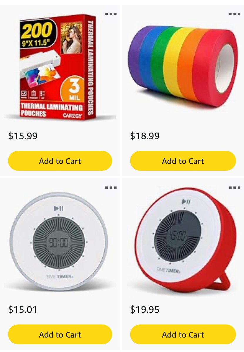 K. Clair (@iteachunicorns) on Twitter photo <a href="/malmarlet16/">Mallory - Reading Interventionist ๐๐</a> These items arenโt big by definition.But theyโre in the $15-20 range & high priority for my middle school autism class #clearthelist
๐ขVisualโฑ๏ธfor transitions
๐ตColor tape to help nonreaders independently locate tasks
๐ดLaminate to make interactive pages
amzn.to/3D1h6Xj <a href="/malmarlet16/">Mallory - Reading Interventionist ๐๐</a> These items arenโt big by definition.But theyโre in the $15-20 range & high priority for my middle school autism class #clearthelist
๐ขVisualโฑ๏ธfor transitions
๐ตColor tape to help nonreaders independently locate tasks
๐ดLaminate to make interactive pages
amzn.to/3D1h6Xj