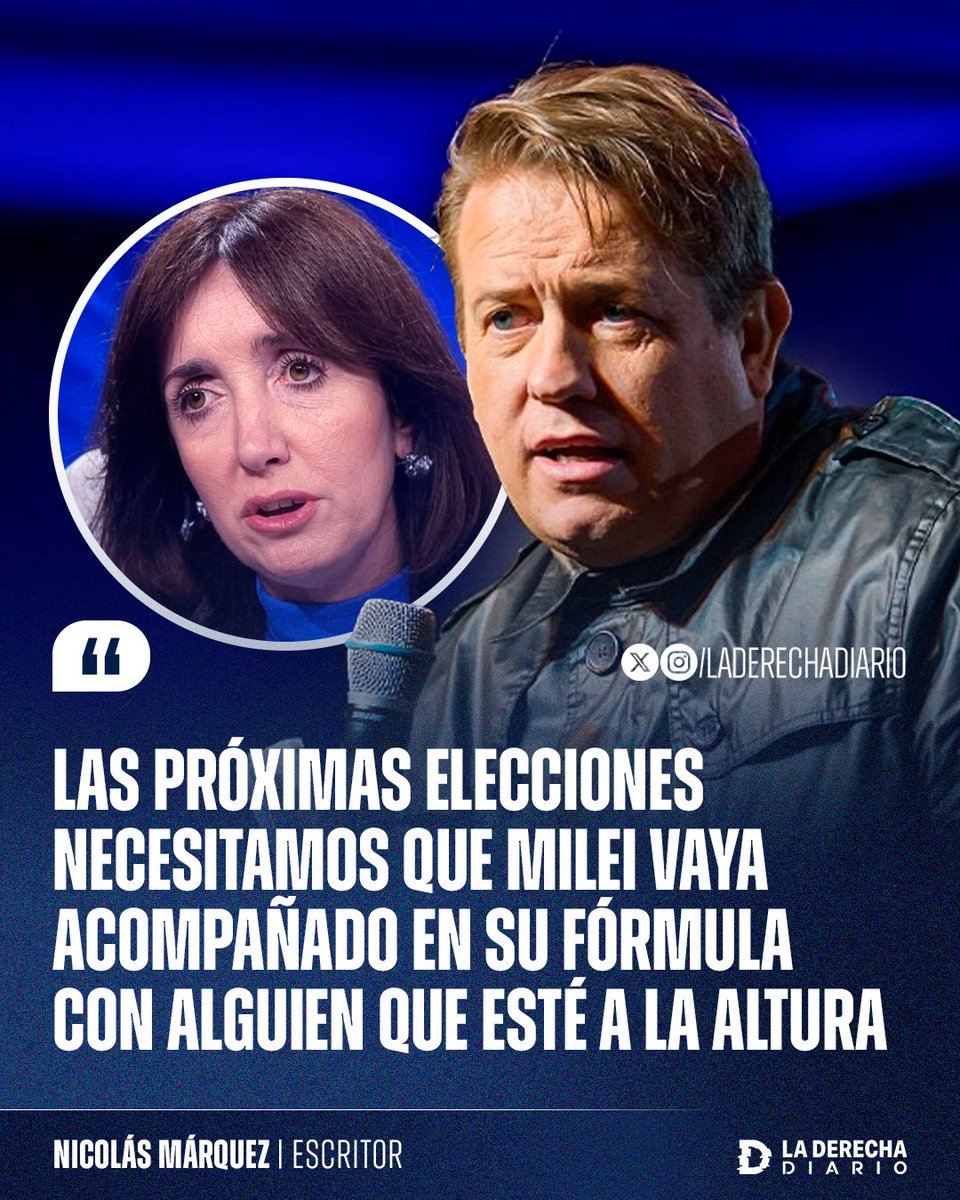 laderechadiario's tweet image. 🚨🇦🇷 | El escritor derechista Nicolás Márquez apuntó contra la traidora vicepresidente Victoria Villarruel en La Derecha Fest: "Las próximas elecciones necesitamos que Milei vaya acompañado en su fórmula con alguien que esté a la altura".