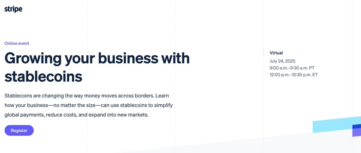 BackseatVC's tweet image. Join us on July 24 for a Stripe online event on how to stablecoins can help businesses to:
🌎 Reach global buyers, no matter where they are
⚙️ Run their operations more efficiently
📈 Expand their financial services
Comment and I'll send you a link to register!