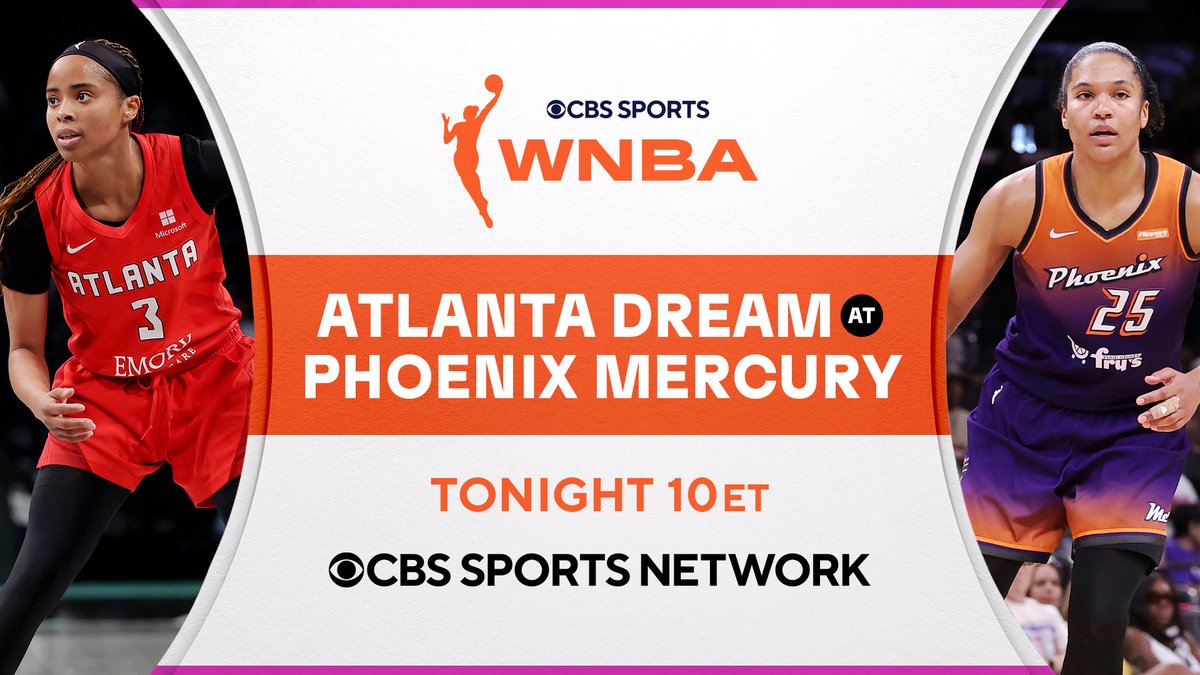 CBSSportsNet's tweet image. Clash in the desert 🌵🔥
The @AtlantaDream take on the @PhoenixMercury TONIGHT at 10 PM ET on CBS Sports Network.