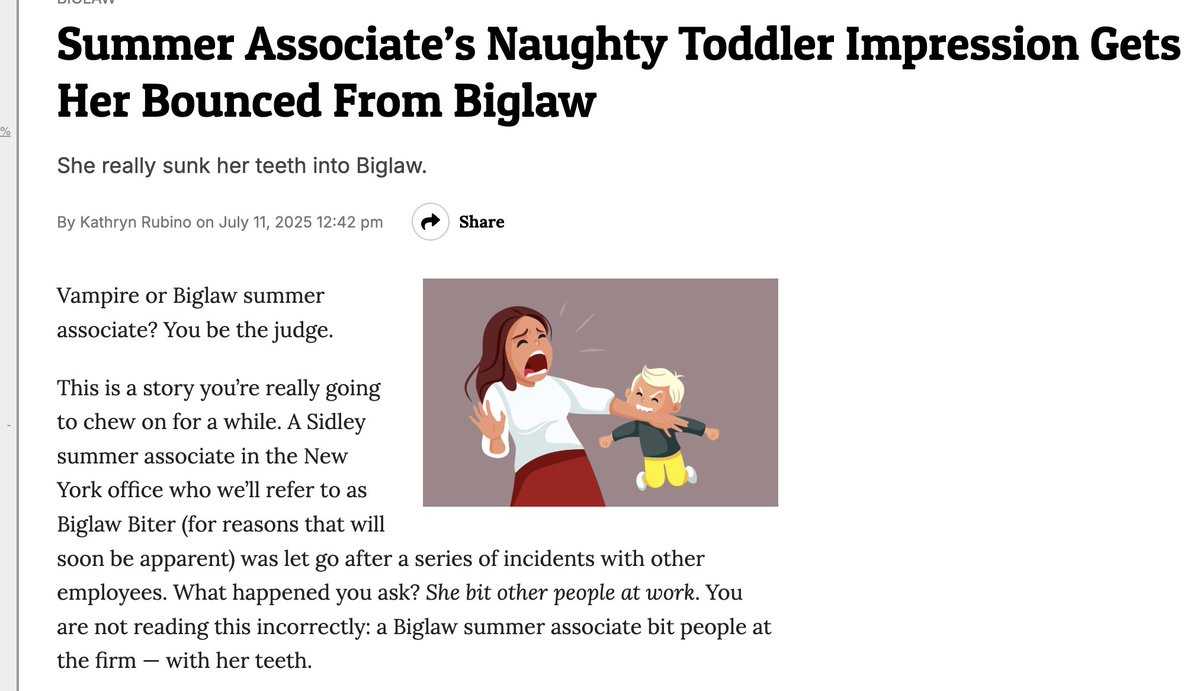 marcorandazza's tweet image. I don't know about you, but I'd hire this chick.
Kid, if you see this, I want associates who will literally FUCKING BITE PEOPLE at work.
DMs are open. Job interview guaranteed.
abovethelaw.com/2025/07/summerโฆ