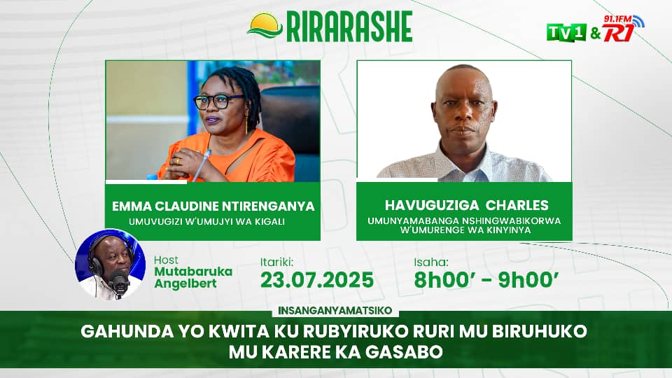 Ntimuzacikwe ikiganiro #Rirarashe  <a href="/TV1Rwanda/">TV1 Rwanda</a>  kizatambuka  ejo ku wa Gatatu taliki  23 Nyakanga 2025  kuva saa 08:00- 09:00

Aho bazaganira kuri gahunda y'Intore mu biruhuko  mu Karere ka Gasabo.
<a href="/Bayaseseb/">Bernard Bayasese</a>