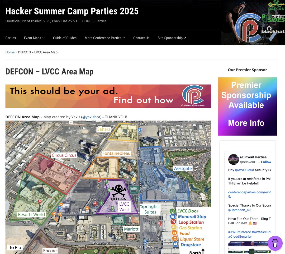 Hacker Summer Camp Parties: BSides BlackHat DEFCON tweet media