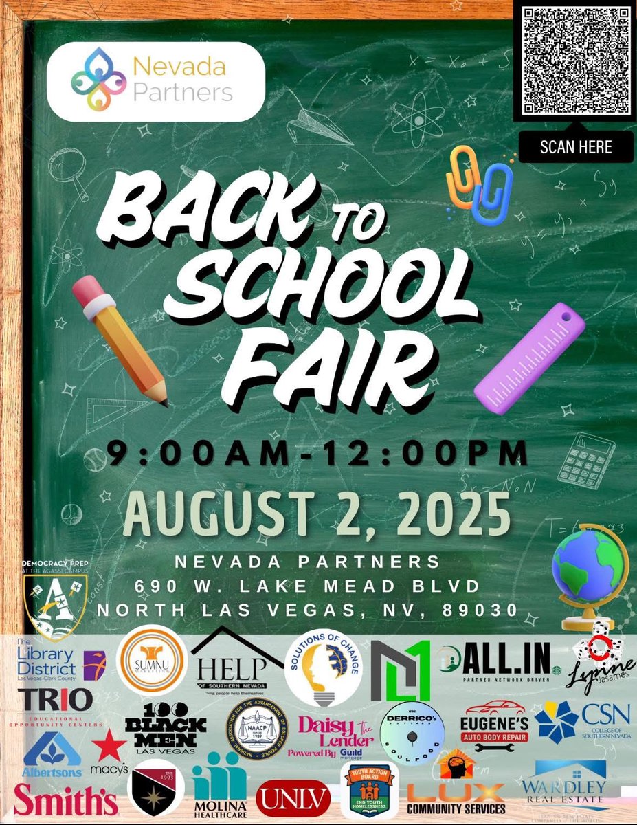 Updated List!
Back to School is just around the corner and there are various upcoming events where free back to school supplies will be given out. See each attached flyer for information and possible requirements. Feel free to share! 📚🍎🧑‍🎓 

#BoldenPride #BACFam #LVMPD