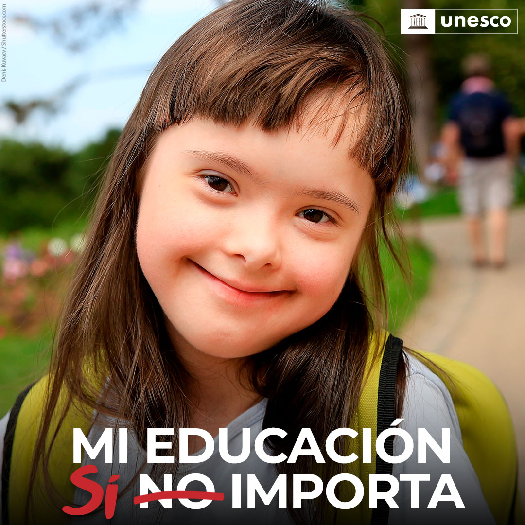UNESCOSantiago's tweet image. Millones de niños con discapacidad en el mundo aún siguen siendo excluidos de la educación.
Nadie puede quedar atrás. Unámonos para defender el #DerechoALaEducación de todos y todas.
Descubre más: on.unesco.org/3R2rJjc