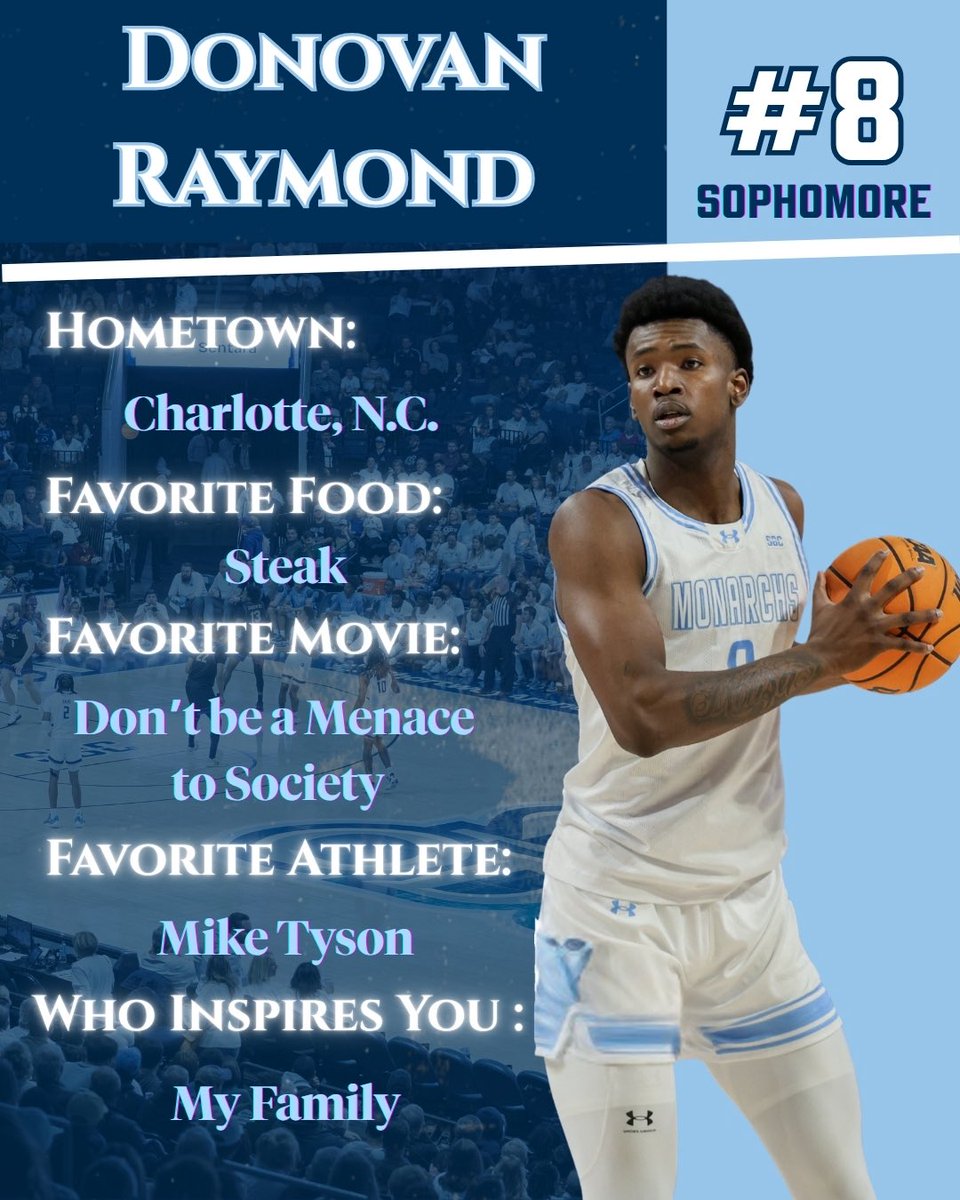ODU_MBB's tweet image. (RE) Introducing our Monarchs 🔥
#8 Donovan Raymond‼️
#ReignOn