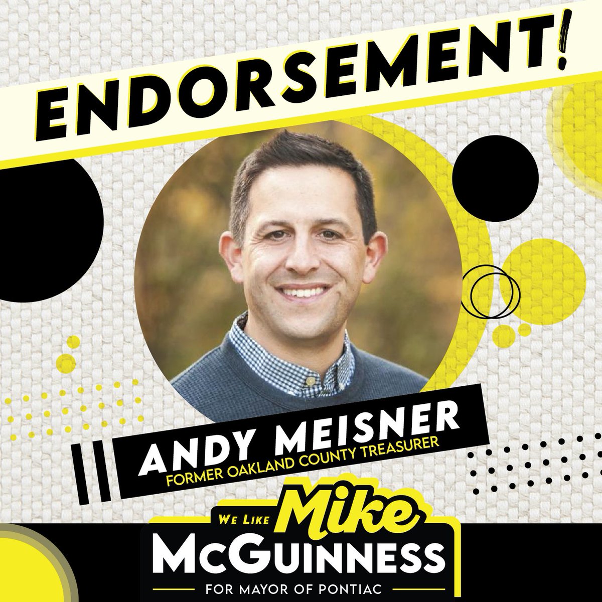 MikeMcGPontiac's tweet image. Andy Meisner served Pontiac for 12 years as our County Treasurer, and was a Michigan State Representative for 6 years prior to that. I’m honored to have earned his support in this year’s election for Mayor. #LetsGoPontiac #MikeForMayor