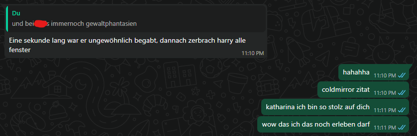 sie entwickelt sich (sie hat wahrscheinlich immernoch keinen plan wer coldmirror ist)