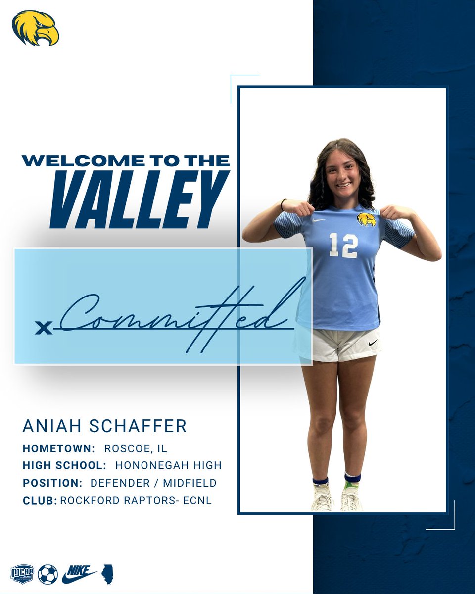 Rock Valley College Women's Soccer welcomes Aniah Schaffer, a Hononegah HS captain and IHSA All-State Selection. Aniah played club soccer for the Rockford Raptors in the Elite Club National League. 

Welcome to the Golden Eagle Family! <a href="/RRaptorsfc/">RockfordRaptorsfc</a>  Raptors FC #rvcwsoccer2025